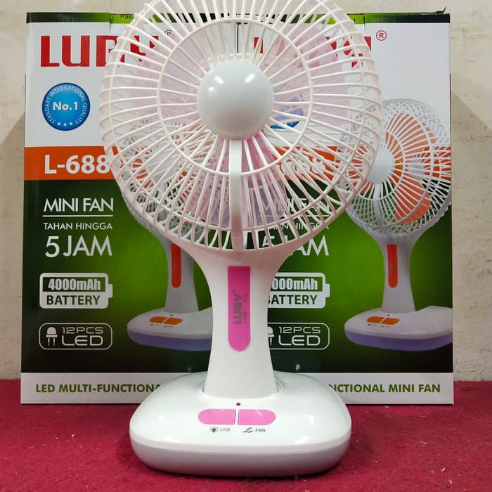 Kipas Angin Meja dan Dinding 6inc LUBY L-688 - Emergency Fan 6in Luby L688