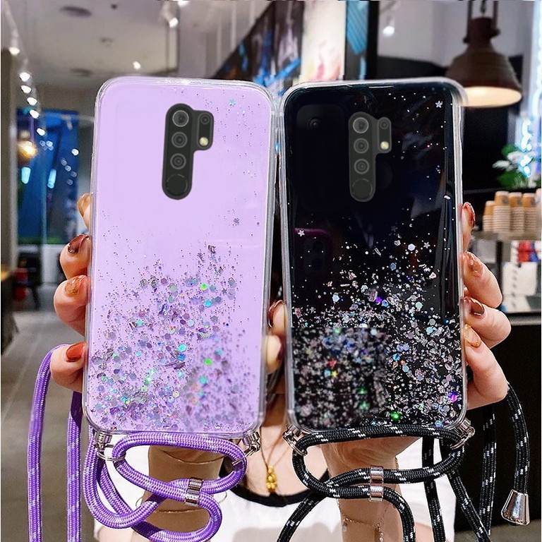 CASE GLITER +TALI  ( XIAOMI REDMI NOTE 8 PRO ) ,SILIKON HP TERLARIS 2023 - PGC MALL
