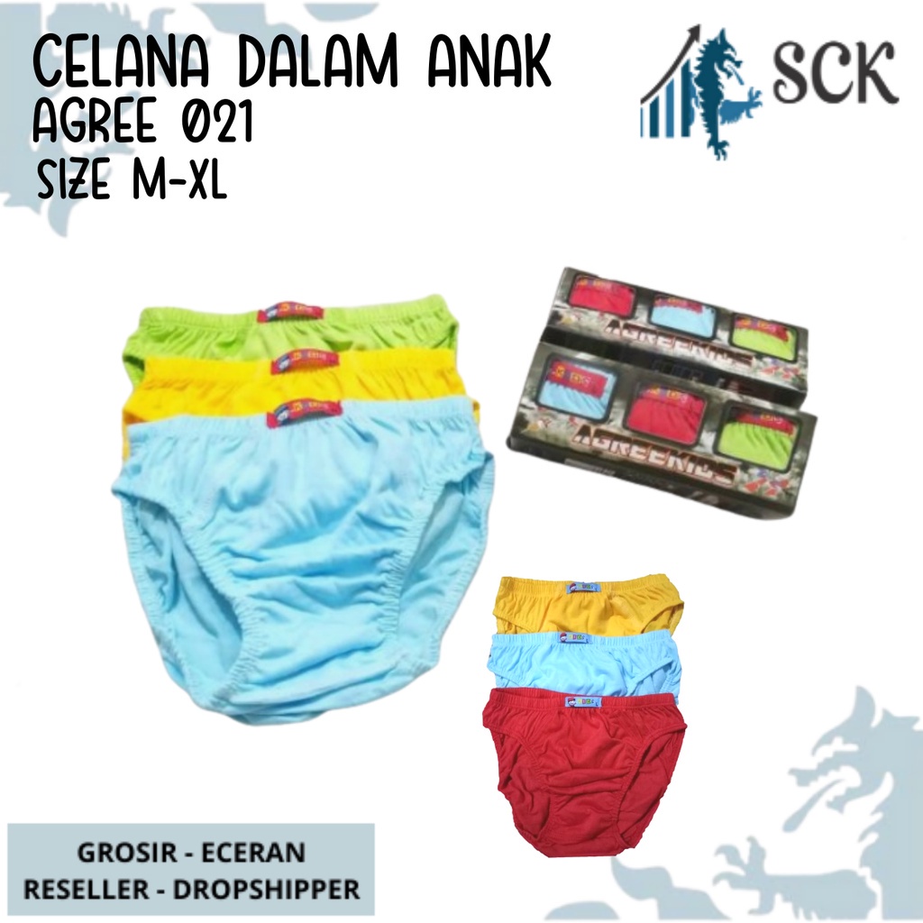 [ISI 3] CD Anak AGREE 021 Aneka Warna / Pakaian Dalam Anak AGREE Kids / AK 21 - sckmenwear GROSIR