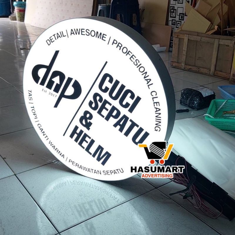 Neonbox 60cm / Neon Box Bulat Lingkaran / Lampu NeonBox Custom