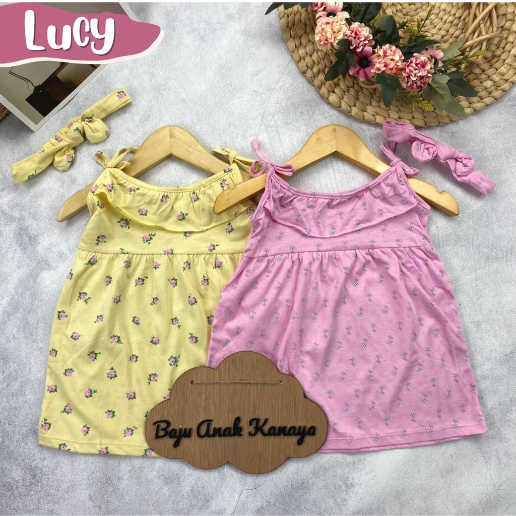 3-18bln DRESS BAYI LUCY FREE HEADBAND BAJU BAYI PEREMPUAN Little Koda (SNI)