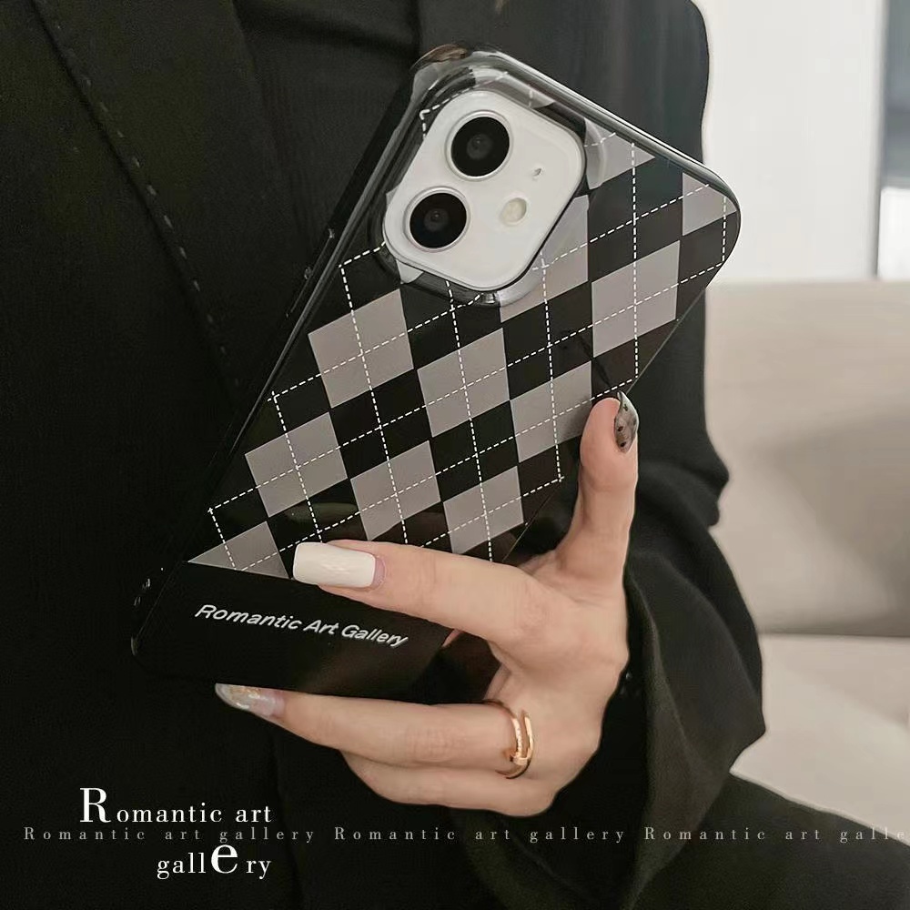 IPHONE Ins Rami Abu Berlian Cocok Untuk Iphone14 14pro 14plus 13 13mini 13pro 13prm iPhone12 7Plus 8Plus Xr XS 13 12mini Pro Max Empat Sudut Casing Ponsel Tahan Guncangan