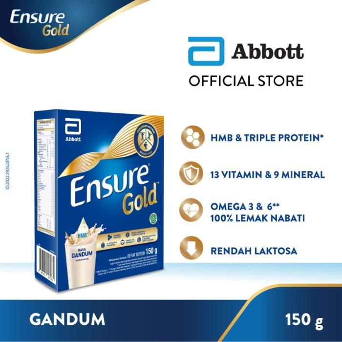 

Ensure Gold HMB Gandum 150 g - Susu Dewasa Rendah Laktosa
