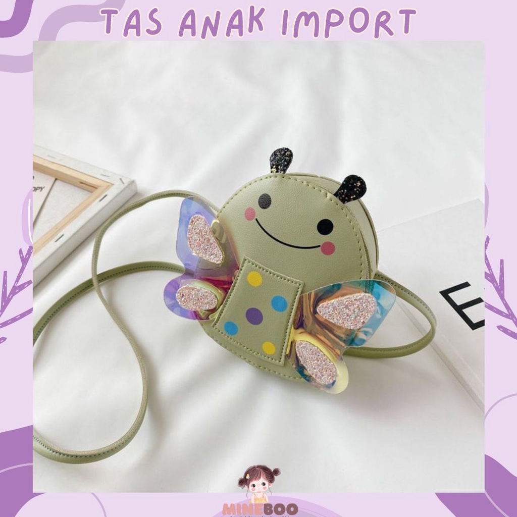 mineboo - TAS BUTTERFLIES tas selempang anak import resleting bag