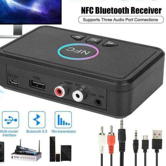 ◄ Centechia Audio Bluetooth 5.0 Receiver Adapter NFC RCA AUX Spiker Audeo Blutut Speaker Universal B