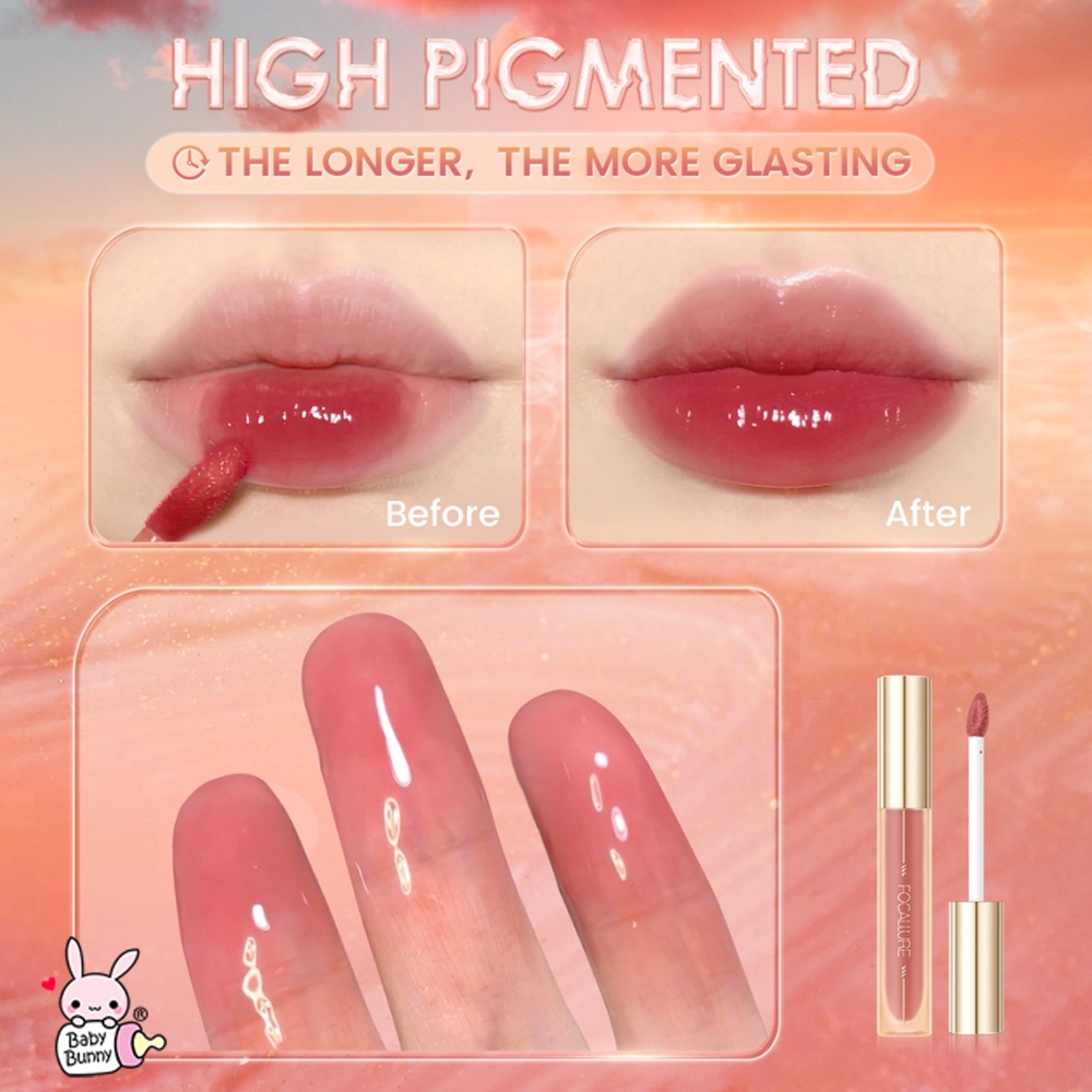 ❤ BELIA ❤ FOCALLURE Serum Glow Lip Gloss FA279 | Dewy Essence Lip Tint Lip Care | BPOM