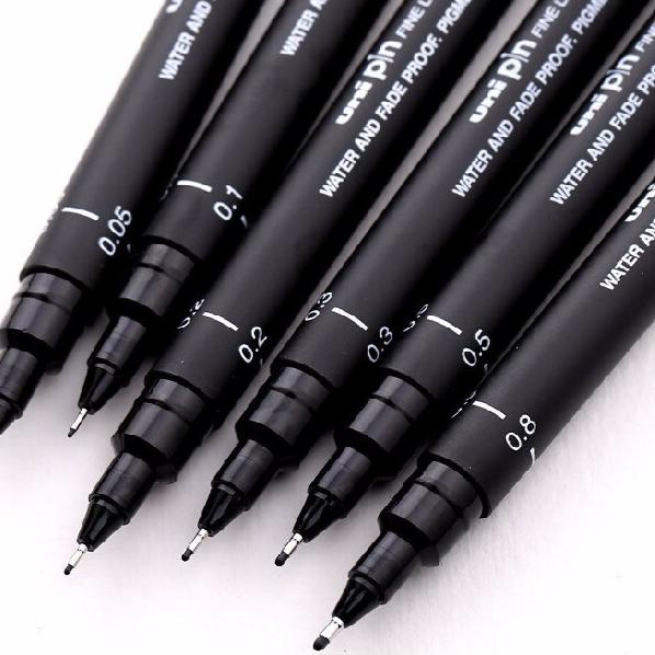 

Sekarang Puas Uni Pin Drawing pen water fade proof pigment ink 0.03 - 0,8mm