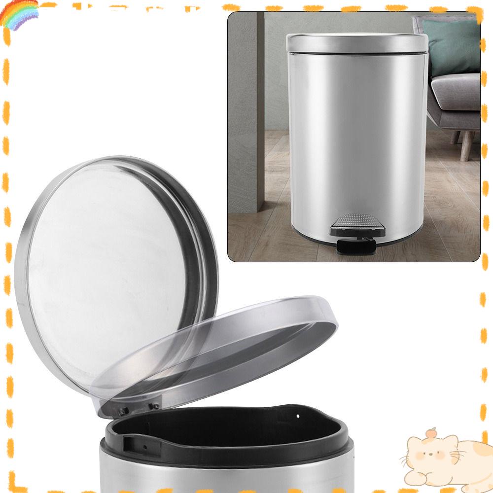 Solighter Rubbish Bin Plastic Inne Dapur Stainless Steel Double Layer Dengan Penutup Tempat Sampah