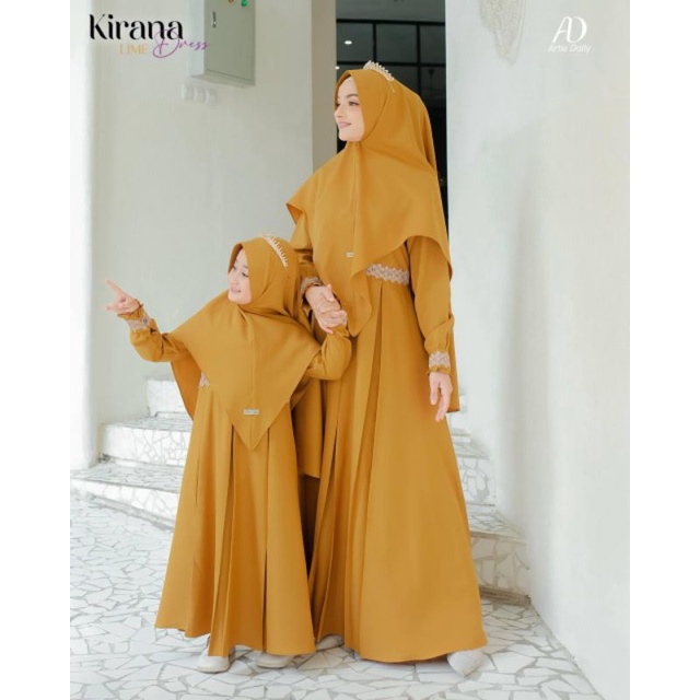 gamis couple mom and kids kirana dress