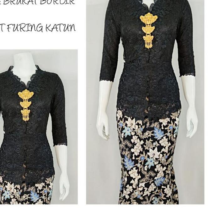 ◊ Indah KEBAYA BRUKAT BORDIR ENCIM MODERN LENGAN 7/8 Furing Katun KEBAYA WISUDA KEBAYA KATUN KEBAYA 