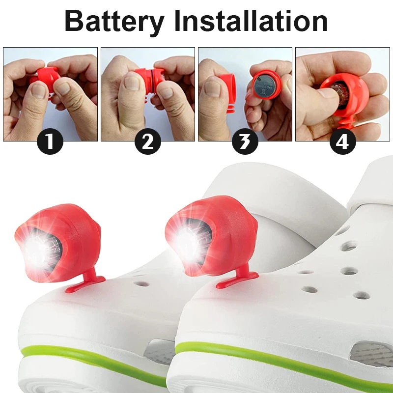 3model Lampu Sepatu Lubang LED/Lampu Kerja Outdoor Camping Untuk Dewasa Dan Anak/Senter Tahan Air Mini Portable/Alat Pencahayaan Hiking