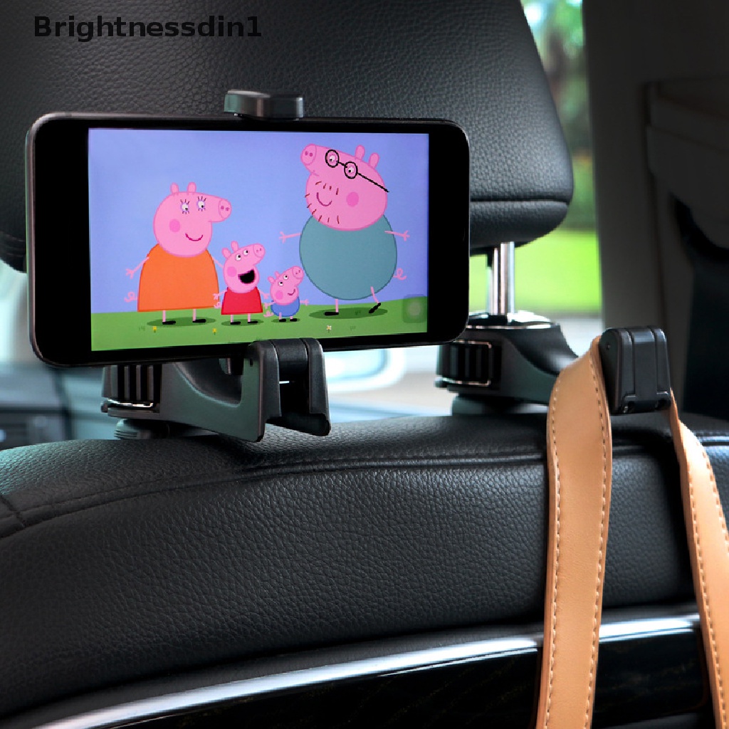 [Brightnessdin1] Pengait Headrest Mobil 2in1 Dengan Phone Holder Seat Back Hanger Untuk Bags Organizer Boutique