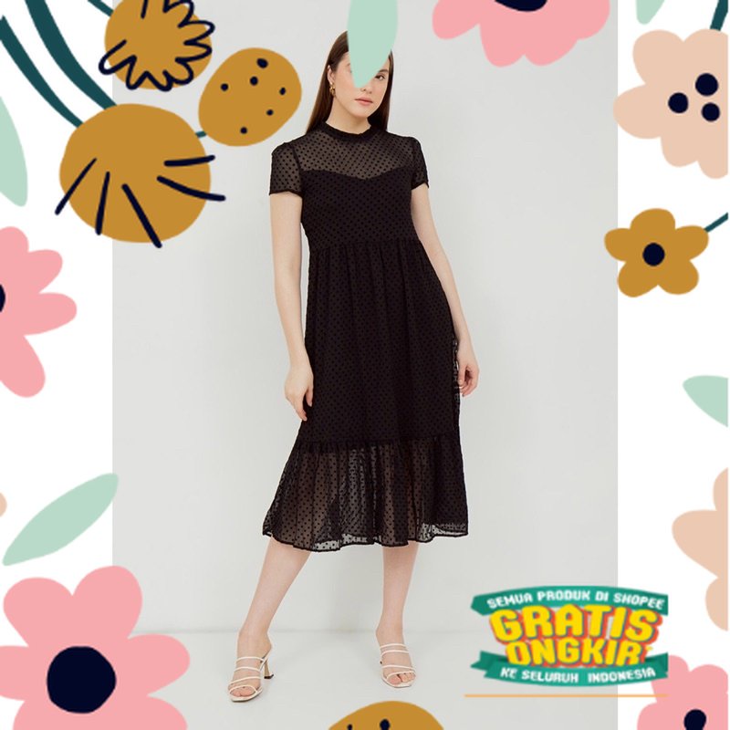 Savnion - Dotti dress in black / lilac / mint / blue / polos garis kotak