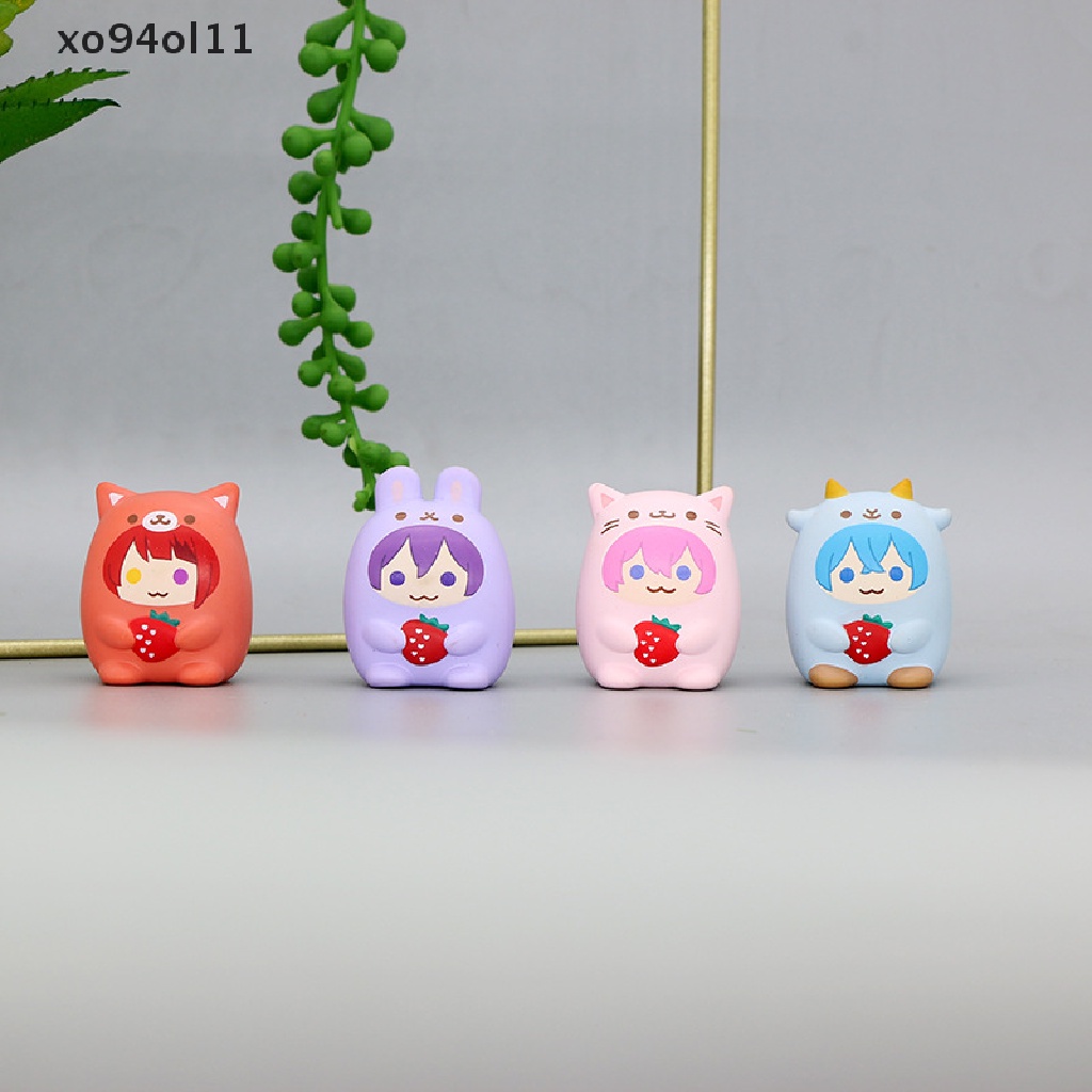 Xo 1Pc Original Game Mini Kawaii Anime Lucu Strawberry Rinu Bear PVC Figure Mainan OL