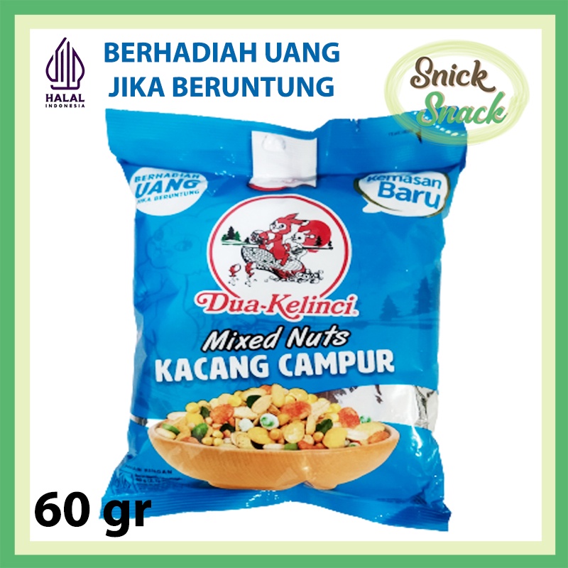 

Dua Kelinci DK Mixed Nut 65 gr Snack Kacang Tanah Campur Mix Koro Polong