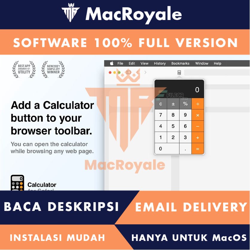 [MacOS] Calculator for Safari Full Version Lifetime Full Garansi