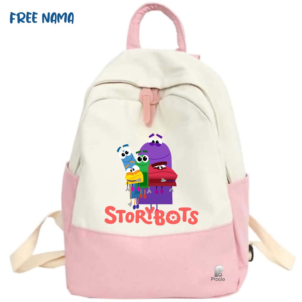 TAS RANSEL BACKPACK ANAK SEKOLAH MOTIF KARTUN/ANIMASI STORY BOTS UNISEX (FREE NAMA)