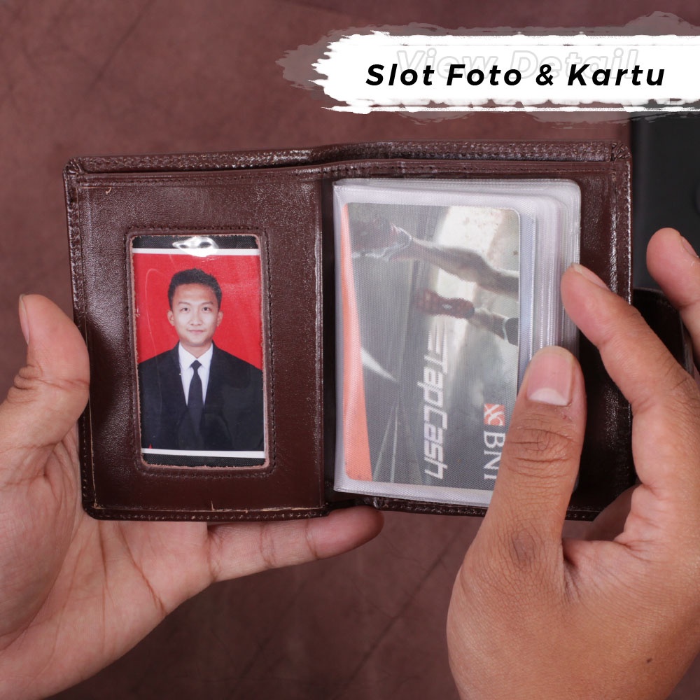 Dompet Kulit Dompet Kartu  Lipat Kulit Asli Dompet Kartu Kulit Sapi Asli CH02 BISA COD