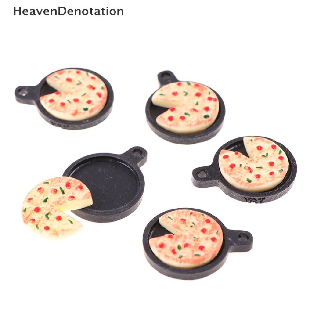 [HeavenDenotation] 1set Rumah Boneka Miniatur Buah Piring Pizza Bakeware Dapur Resin Set Anak Hadiah HDV