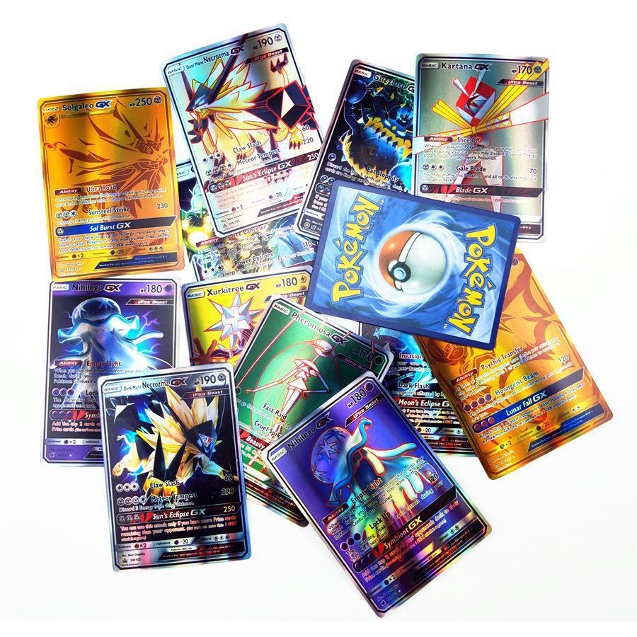 2023baru 120Pcs/Box Kartu Bersinar Pokemon Inggris GX Mega Trainer Card Game Mainan Battle Booster Collection Hadiah Untuk Anak-Anak Dewasa