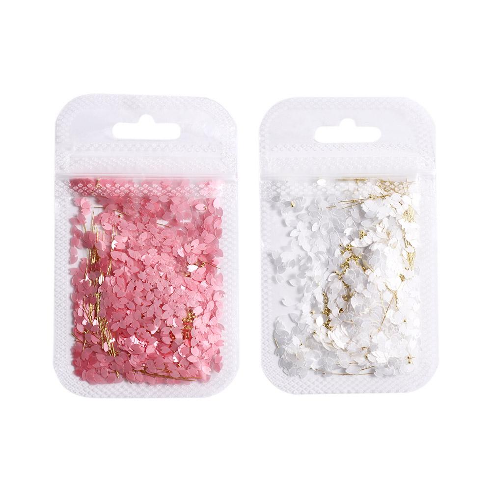 AUGUSTINA Agustina Bunga Kuku Payet Wanita Kuku Berlian Imitasi Manikur Aksesoris Jepang Nail Art Bunga Sakura Nail Sequin