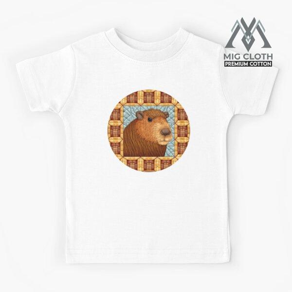 Kaos Anak Masbro Patchwork Capybara Quilt Pattern 1364