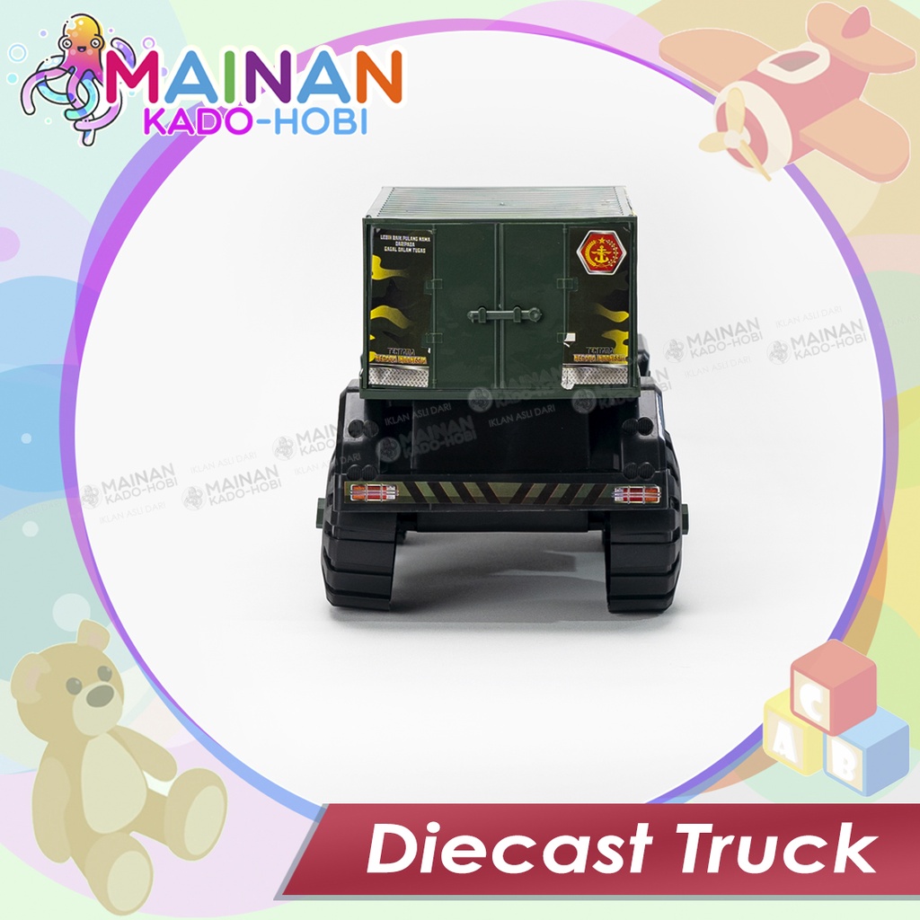 KADO HADIAH ULANG TAHUN MAINAN ANAK LAKI MINIATUR DIECAST ARMY TRUCK TENTARA TNI