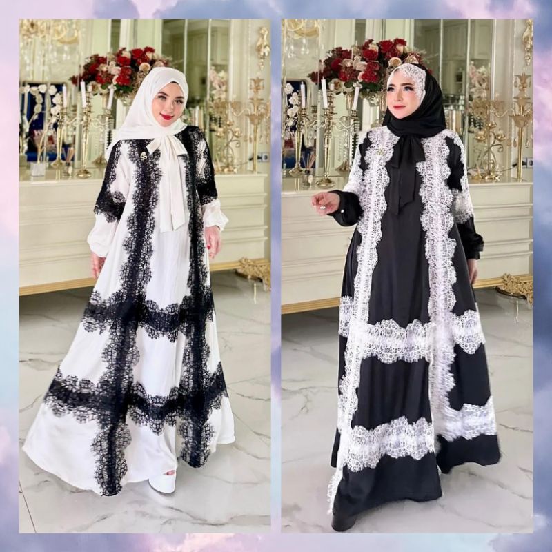 Gamis silk set hijab brand shellasaukia