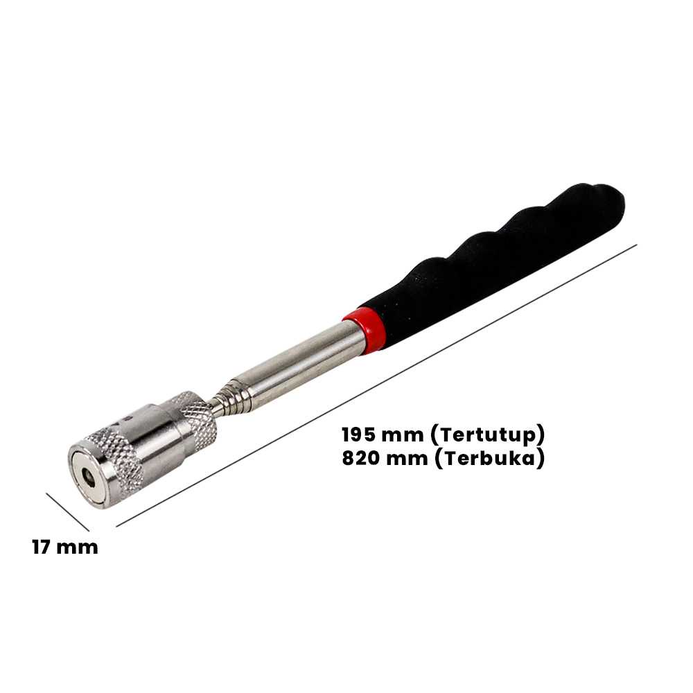 (BISA COD) FTIHSHP Tongkat Telescopic Magnet Pick Up Tool dengan Lampu LED - GJ0347