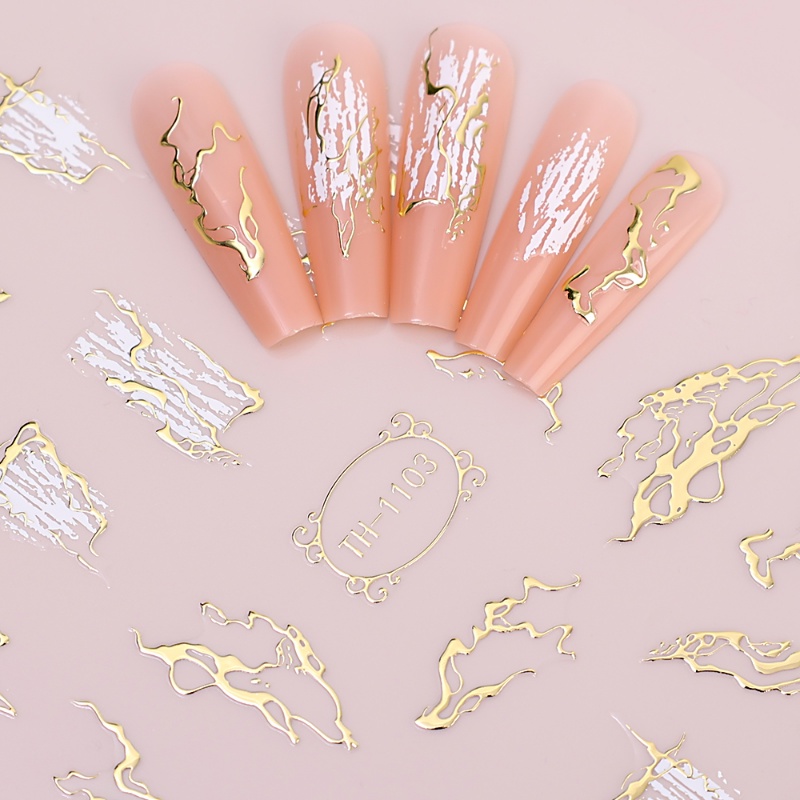 1 Pc 3D Metalik Perak Golden Wavy Line Nail Stiker Lurus Melengkung Garis Perekat Diri Manicure Slider Diy Nail Art Dekorasi