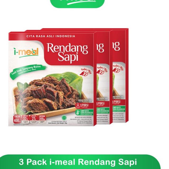 

❉ I-Meal Paket Rendang Sapi Isi 3 Siap Saji ✺