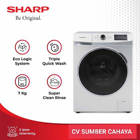 SHARP Mesin Cuci Front Loading 7 Kg Pintu Depan ES-FL1073 ESFL1073