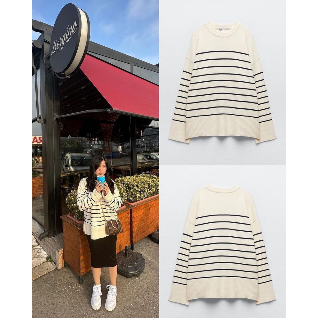 ZARA STRIPED KNIT SWEATER