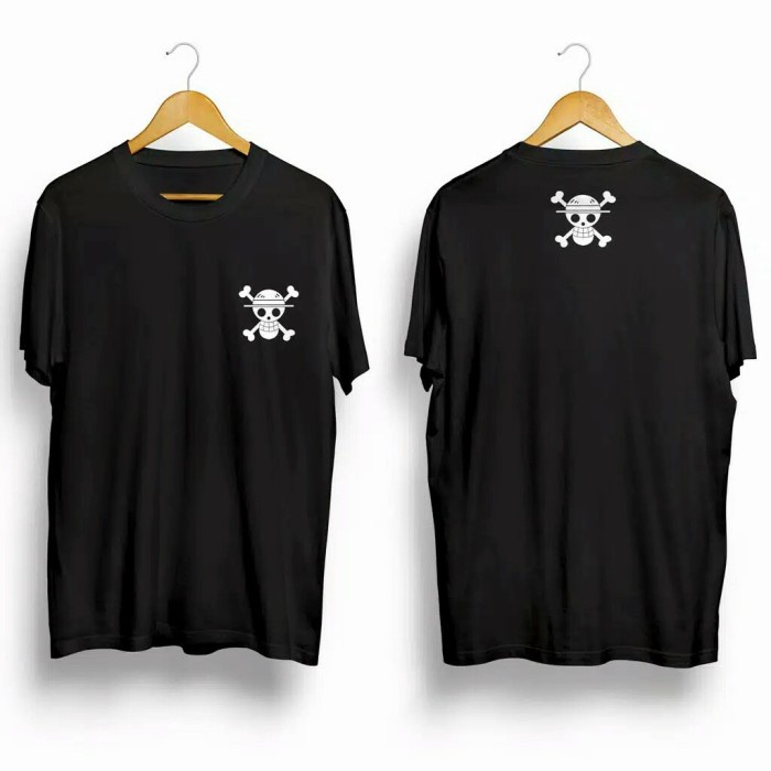 Kaos Distro Anime ONE PIECE LOGO TOPI JERAMI MONKEY D LUFFY BAJAK LAUT - Hitam, NO:7