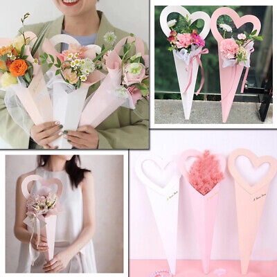 [5 Pcs] Flower Paper Bag Love / Flower Bags With Handle / Gift Bag Bouquet / Paper Bag Bunga Bentuk Love / Tas Tote Buket Bunga Bentuk Love / Kantong Btk Love