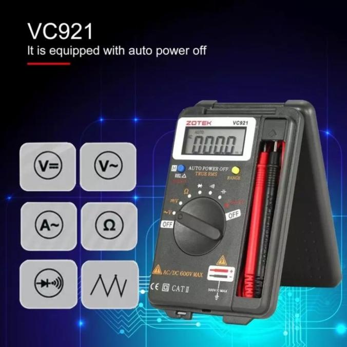 Digital Multimeter Pocket Zotek VC921 Auto Range Multitester AVO meter