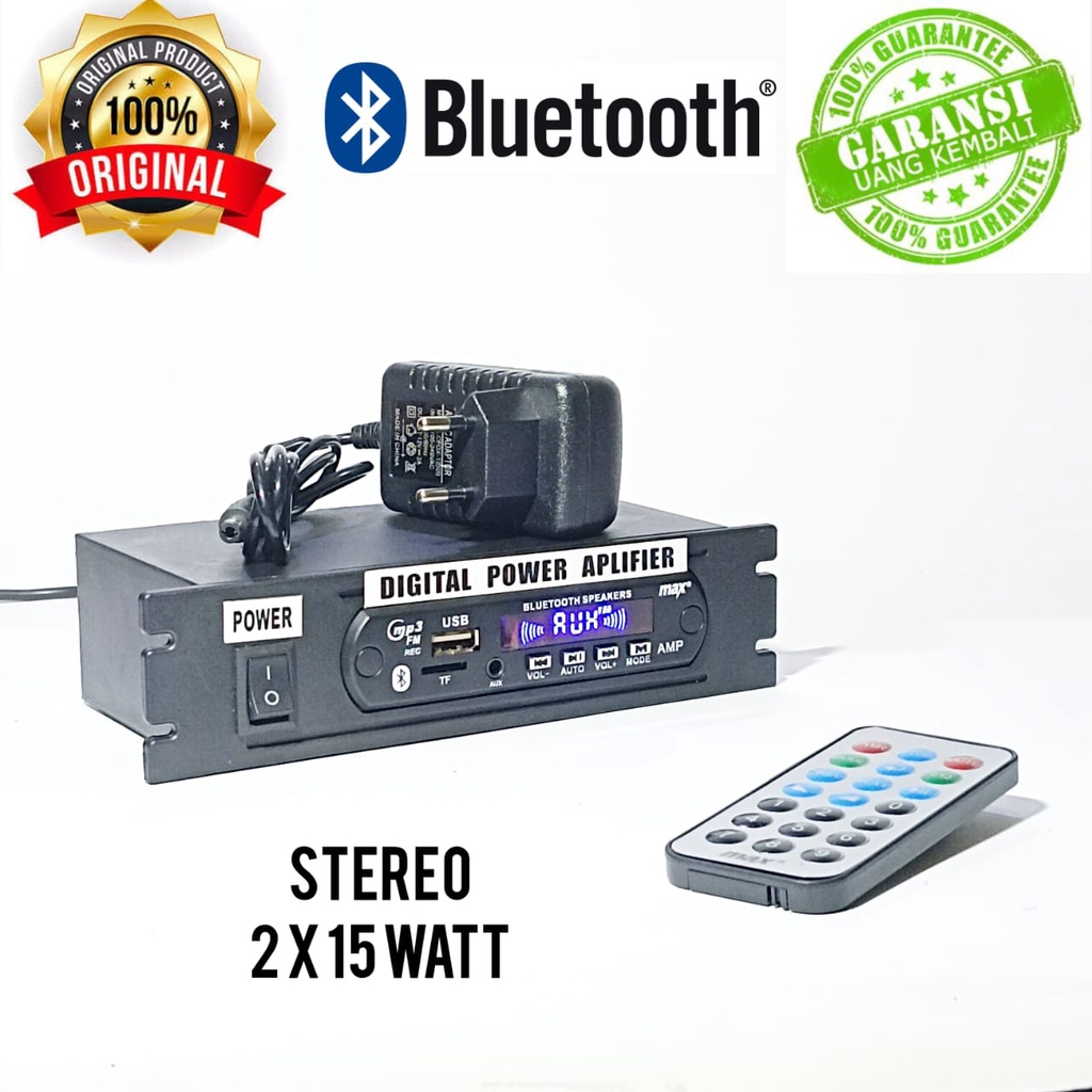 AMPLIFIER BLUETOOTH STEREO 12V POWER AMPLI 1 SET SIAP PAKAI