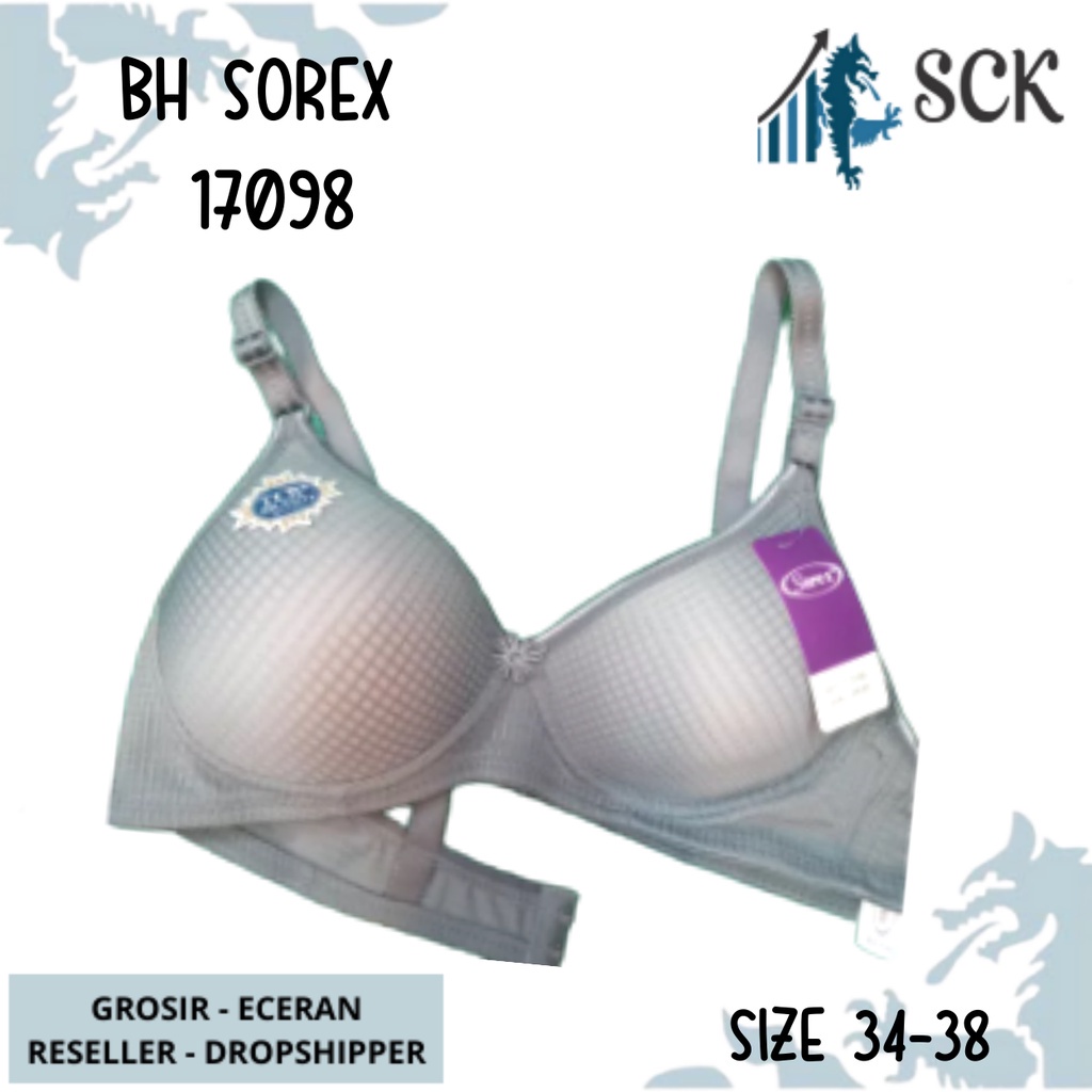 BH SOREX 17098 Tanpa Kawat Busa Tipis Motif Bunga / Pakaian Dalam Wanita - sckmenwear GROSIR