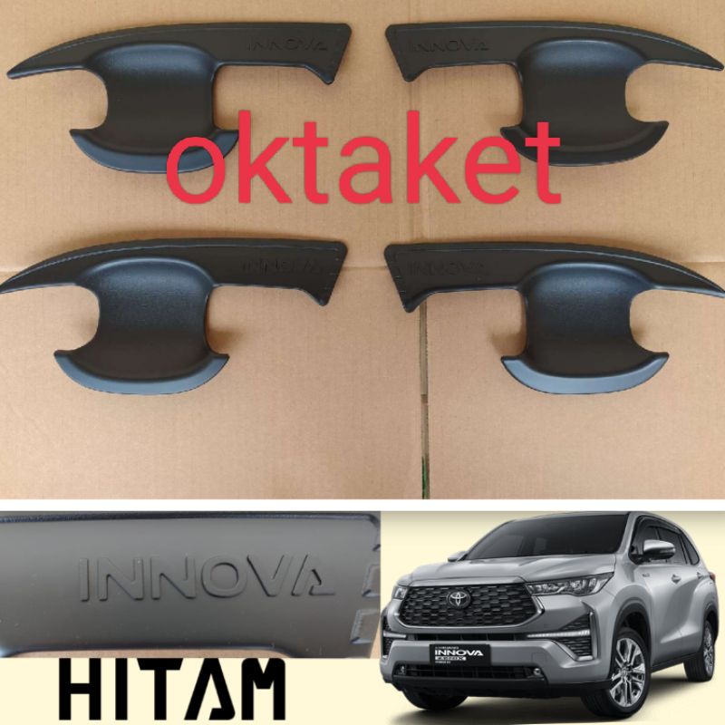 paket outer handle tank cover Innova Zenix 2023 2024 Hitam Chrome Carbon Glossy