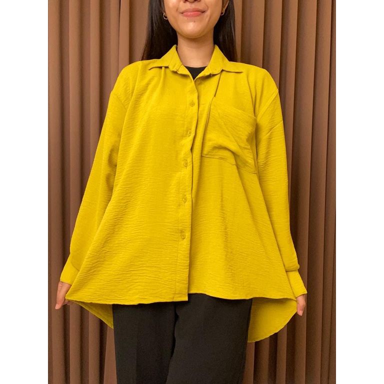 Kemeja Cringkle Premium Oversize wanita/Kemeja jumbo Oversize