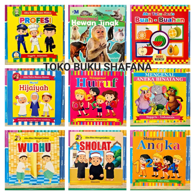 Boardbook Balita Murah Harga Terjangkau Hard Cover Board book Inggris-Indonesia Buku Anak Balita