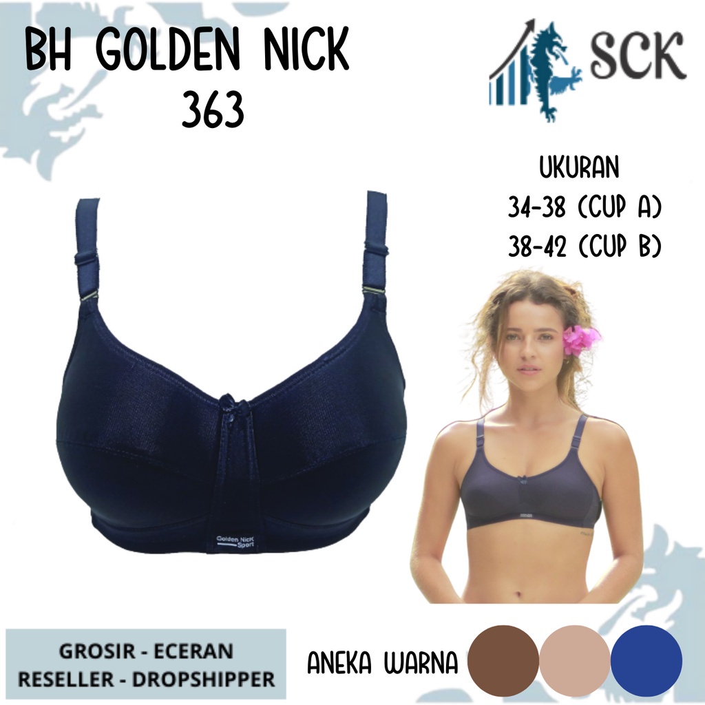 BH GOLDEN NICK 363 Kait 2 Ukuran 34-42 / BH HALUS Busa Tipis Tanpa Kawat / Pakaian Dalam Wanita - sckmenwear GROSIR