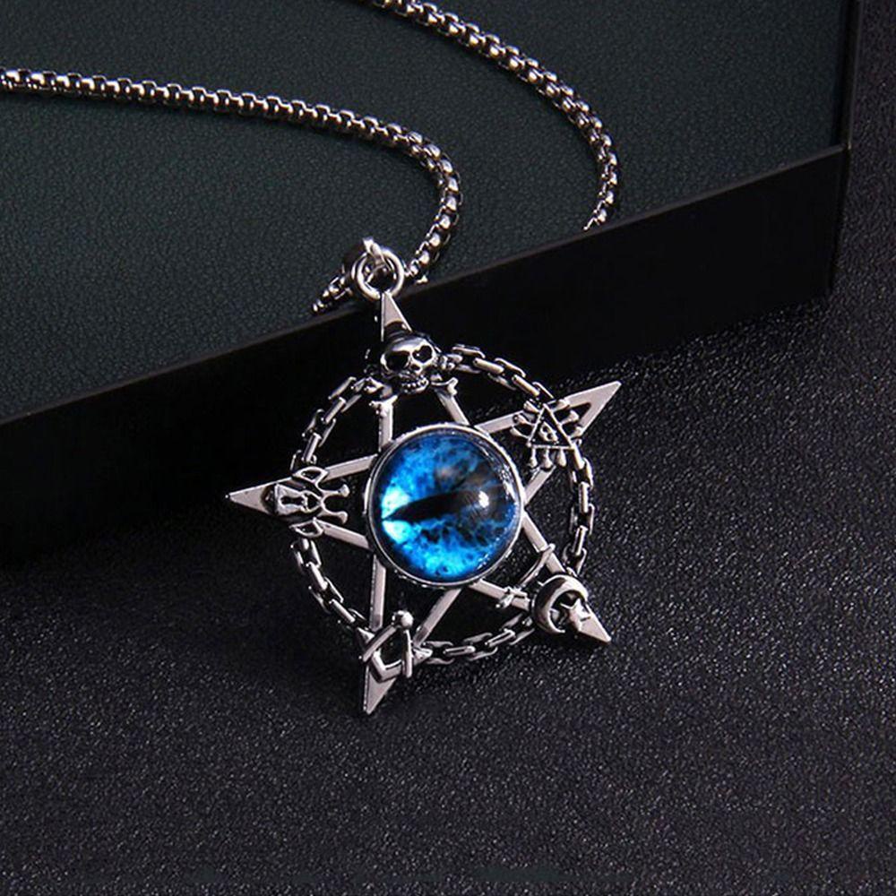 Mxbeauty Pria Kalung Fashion Pribadi Keren Klavikula Rantai Stainless Steel Niche Desain Alloy Pentacle Turki Sweater Chain