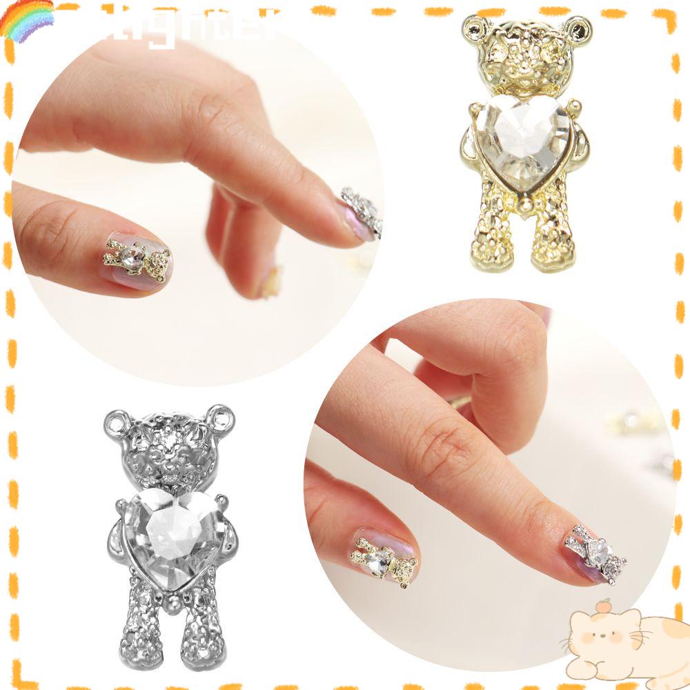 Solighter Nail Art Dengan Hiasan Kristal Hati 3D Shiny