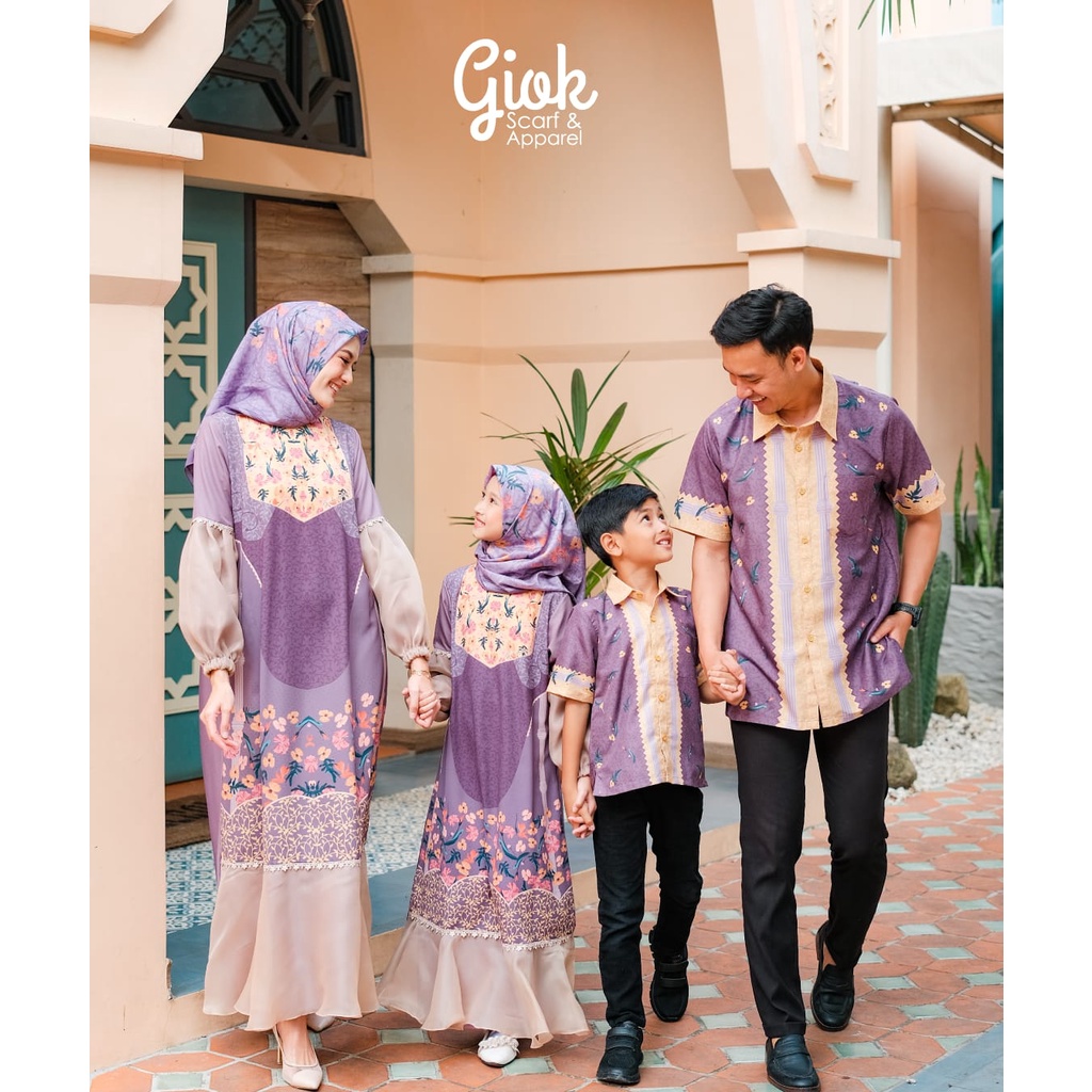 NEW DELILLAH SERIES PLUM PRINCESS BY GIOK SCARF&APPAREL/DELILLAH BAJU AYAH IBU ANAK/BAHAN GABRIEL PR