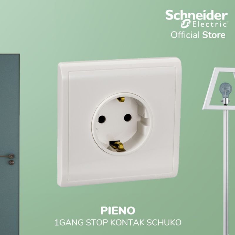 Stop Kontak Schuko Putih Pieno Schneider E82426 / Stop Kontak Schneider Pieno Putih