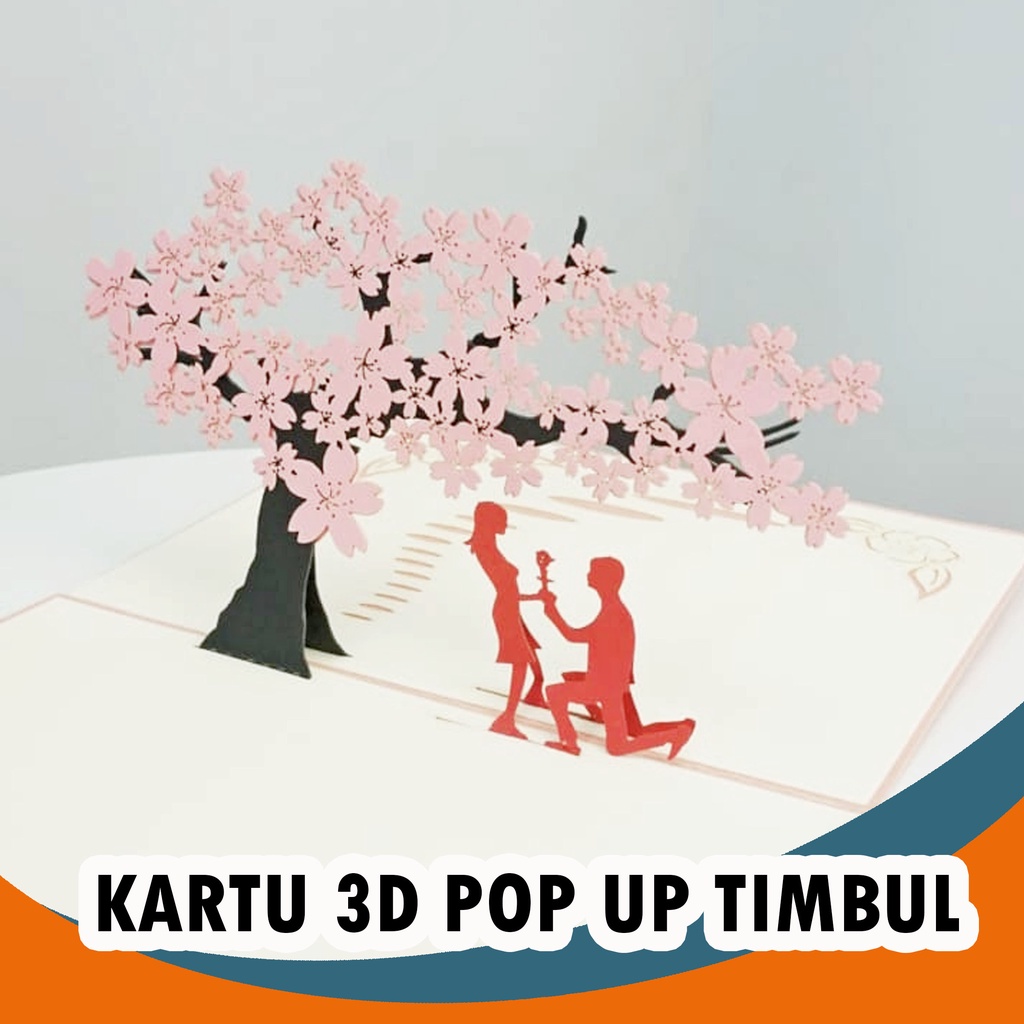 Pop Up Card Couple - Kartu Ucapan Anniversary - Greeting Card Wedding