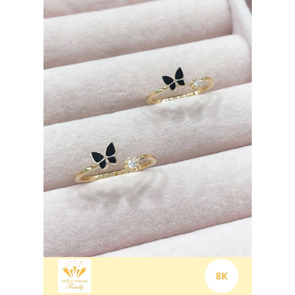 Cincin Emas Kadar 375 Kupu-Kupu Model Variasi
