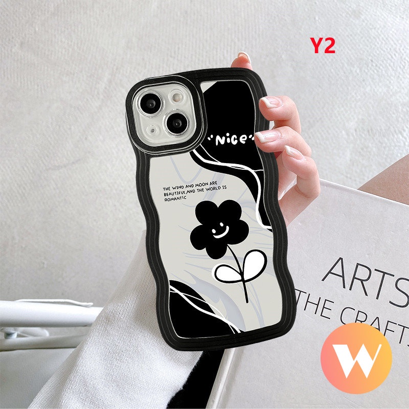 Case Kupu-Kupu Vintage Kompatibel Untuk Samsung A04 A13 A03s A22 A30s A04s A53 A52 A51 A50 A20 A50s A31 M32 A12 A21s A33 A02s A04E M22 A11 A32 A52s A23 Retro Bunga Bergelombang Penutup Tepi