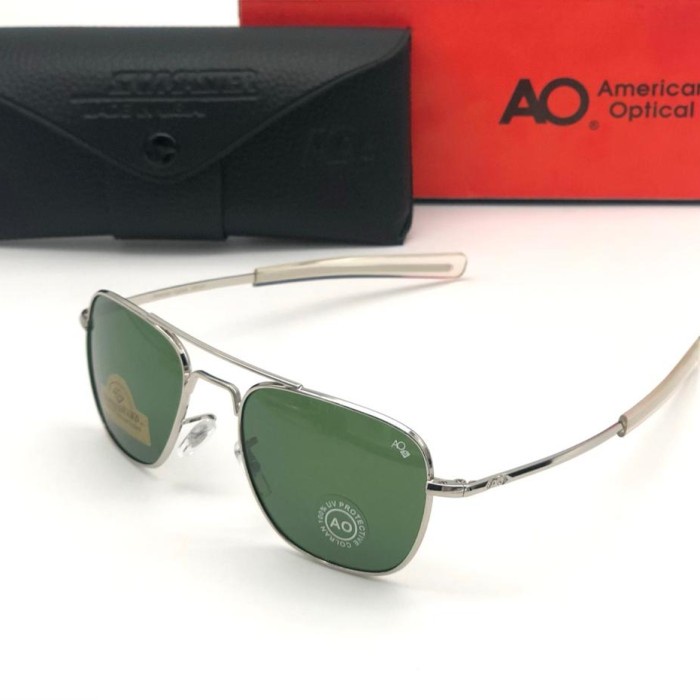 KACAMATA HITAM PRIA AMERICAN OPTICAL AO GREEN SILVER ORIGINAL